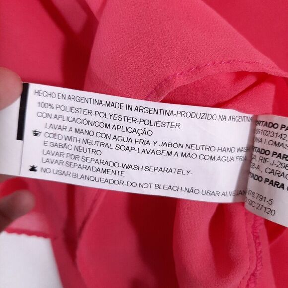 Rapsodia Layered Pink Mesh Tank with Gold Skull Medallions Ruffled Back X-Small - Picture 10 of 15